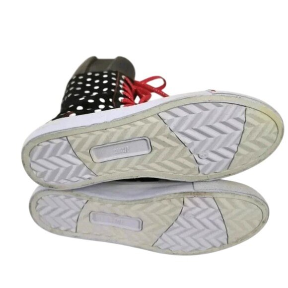 Disney Minnie Mouse Boots Size 6 M Black White Dot Red Lace Up  10 inch - Picture 5 of 8